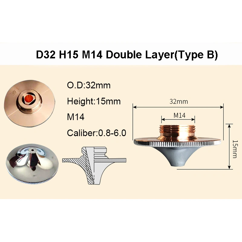 RAYTOOLS D32 H15 M14 LASER CUTTING NOZZLES