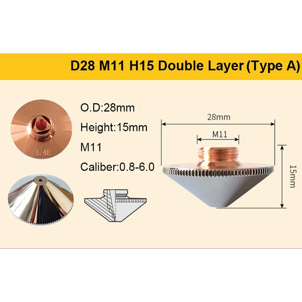 PRECITEC D28 H15/H11 M11 TYPE LASER CUTTING NOZZLES