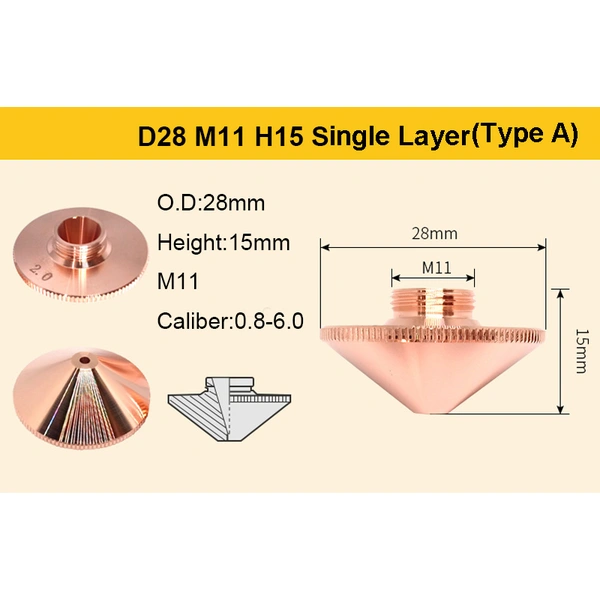 PRECITEC D28 H15/H11 M11 TYPE LASER CUTTING NOZZLES