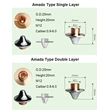 AMADA A TYPE SINGLE/DOUBLE LAYER CHROME PLATED LASER CUTTING NOZZLES