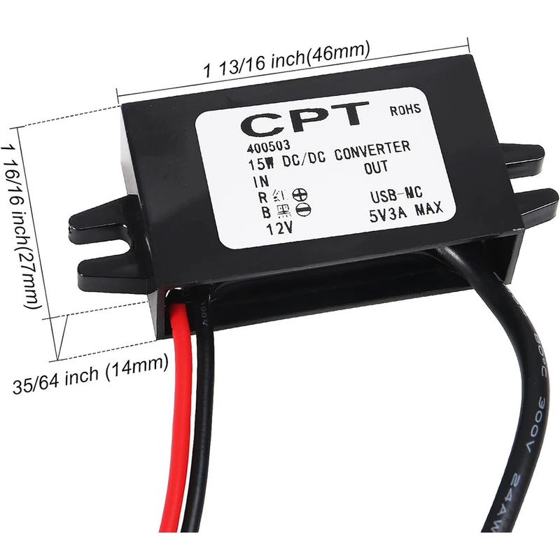 DC-DC Converter 12V to 5V USB Type-C