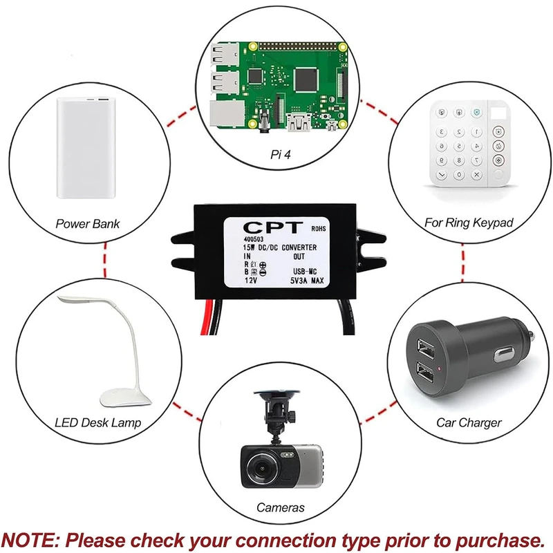 DC-DC Converter 12V to 5V USB Type-C