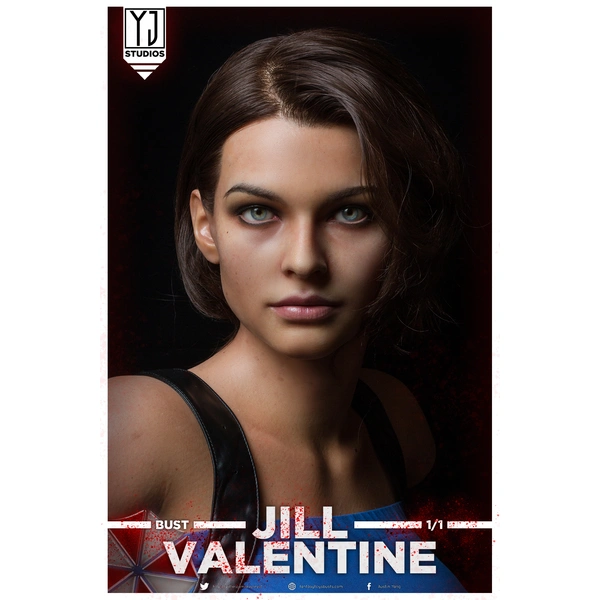 yjstudios 1:1 resident evil 3 remake buste de jill valentine