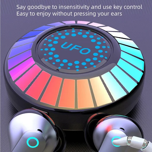 UFO Style Color Led Display True Stereo Wireless Gaming Headset BT5.3 Low Delay K90 Tws HIFI
