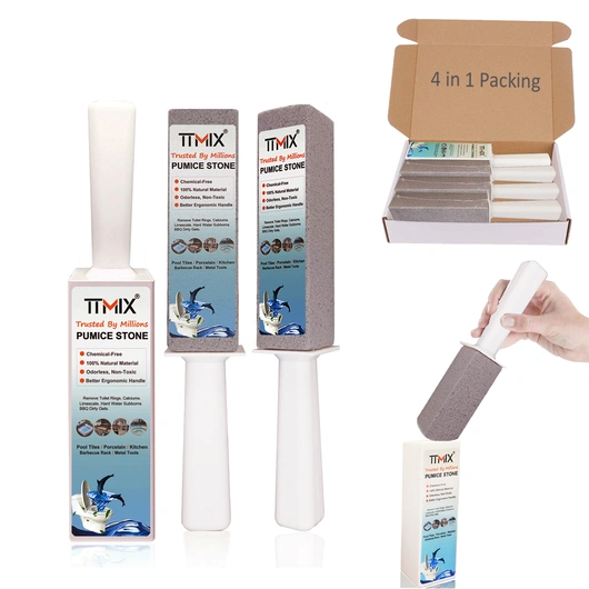 Ecocox 4in1 Pumice Stone for Toilet Cleaning with Holder Storage Case Toilet Cleaner for Bath Bowl Stain Remover Glass Porcelain