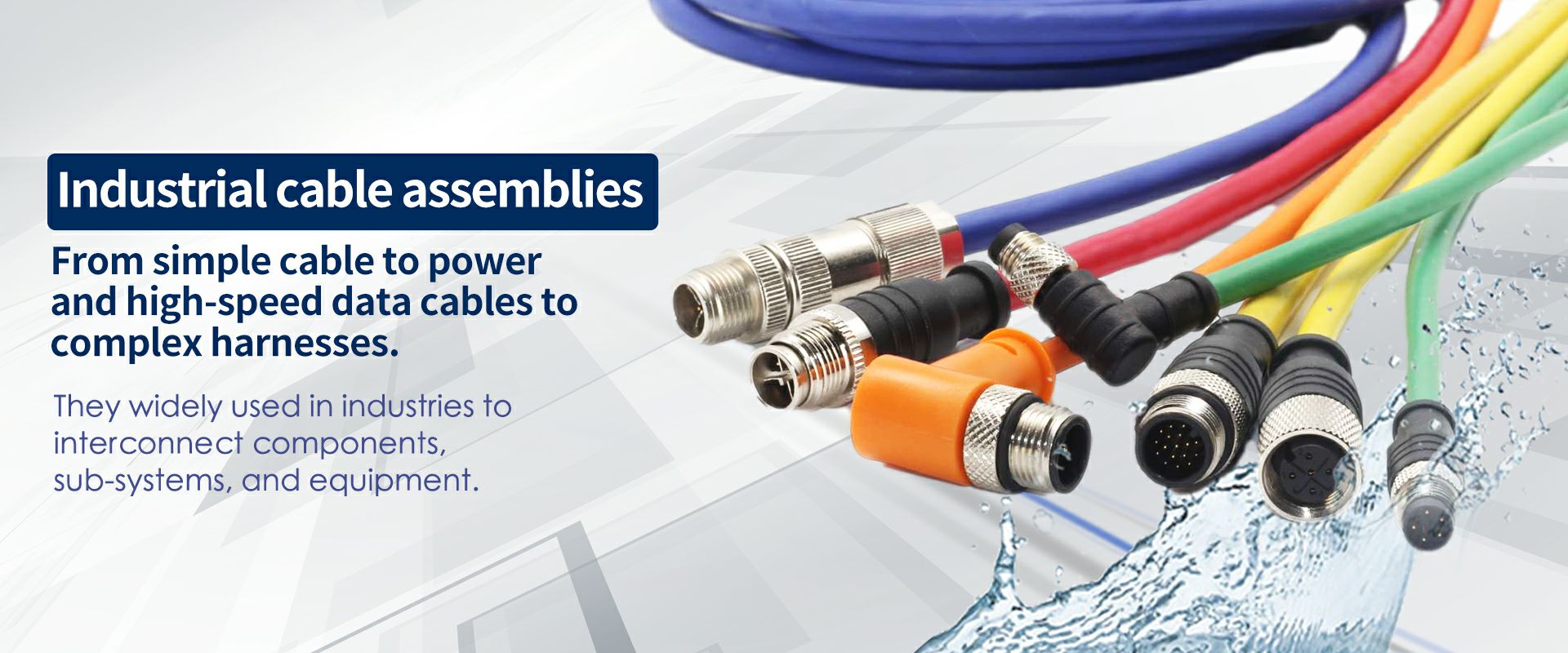 waterproof connector manufacturer and Industrial cable assemblies
