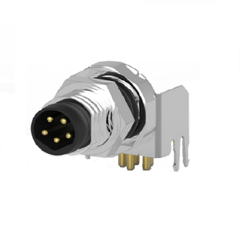 M8 b coded 5pin angled shielding PCB receptacles