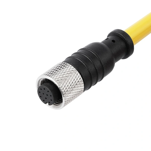 M12 female pre-molded connector IP67 protection level