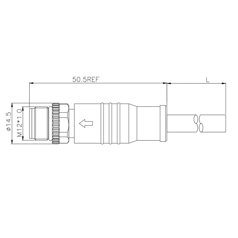 M12 x-coded male Ethernet connector