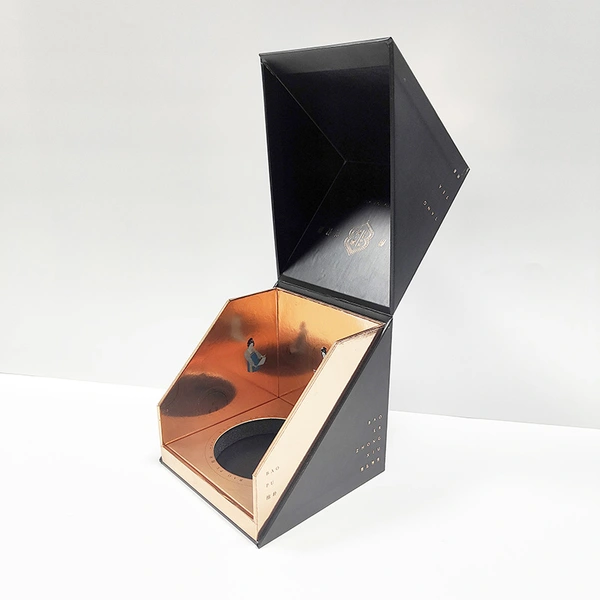 customize a cosmetic display box, black perfume gift box