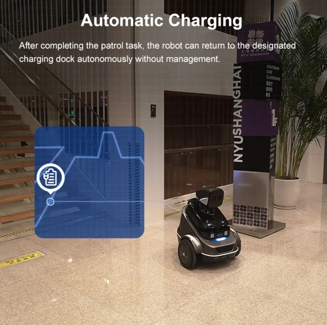 Smart Home Security Autonomous Mobile Robot with Various Indoor Vision Sensors and Automatic Alarm Warning Patrol Roboter