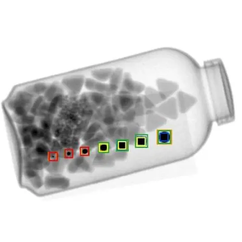 standing filled bottles x-ray inspection