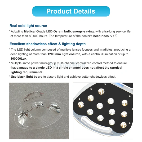 High-Performance Portable LED Shadowless Light Manual Power Source