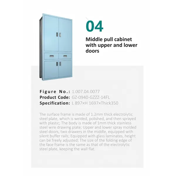 Middlepullcabinet withupper and lower doors