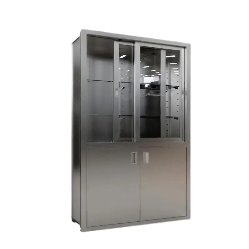 Move the door upand open the cabinet down