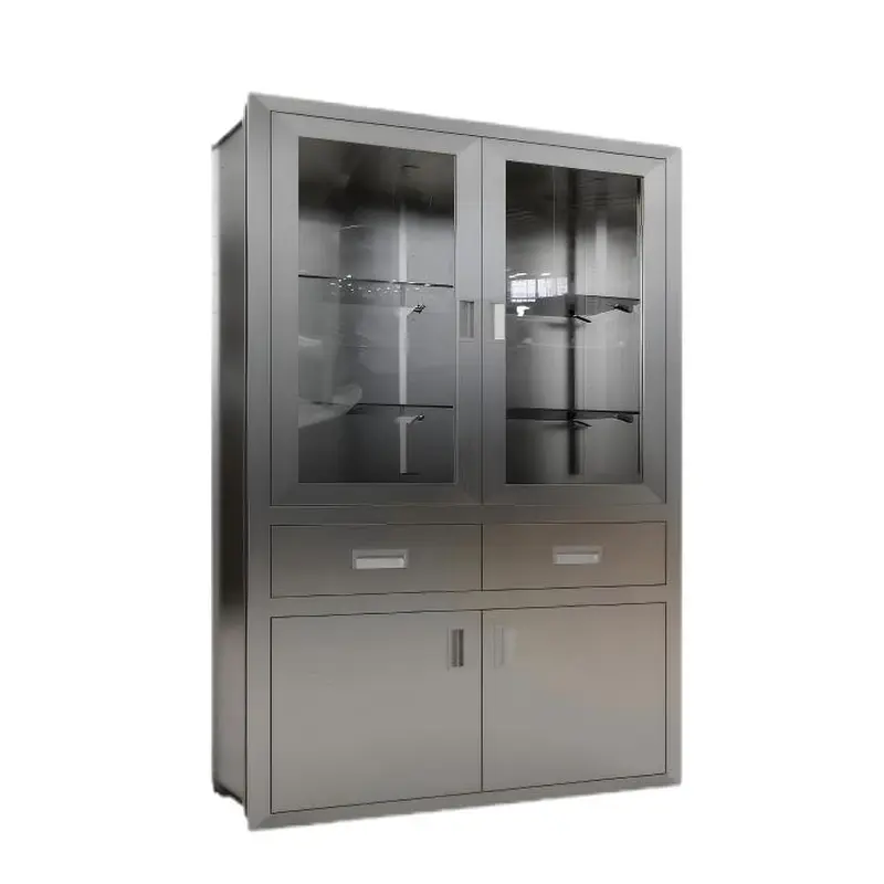 Two drawers in theupper and lower doors