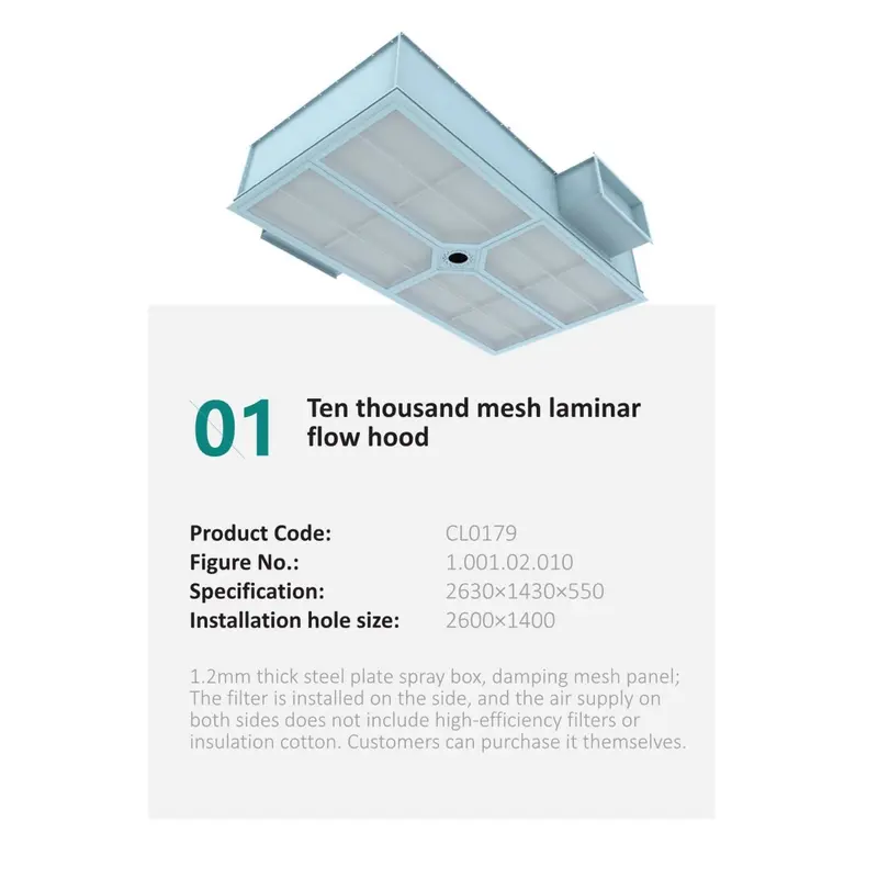 Ten thousand mesh laminar flow hood