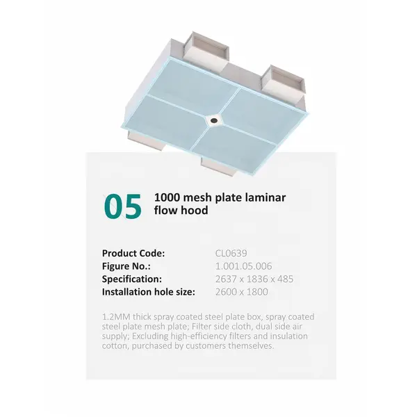 1000 mesh plate laminar flow hood