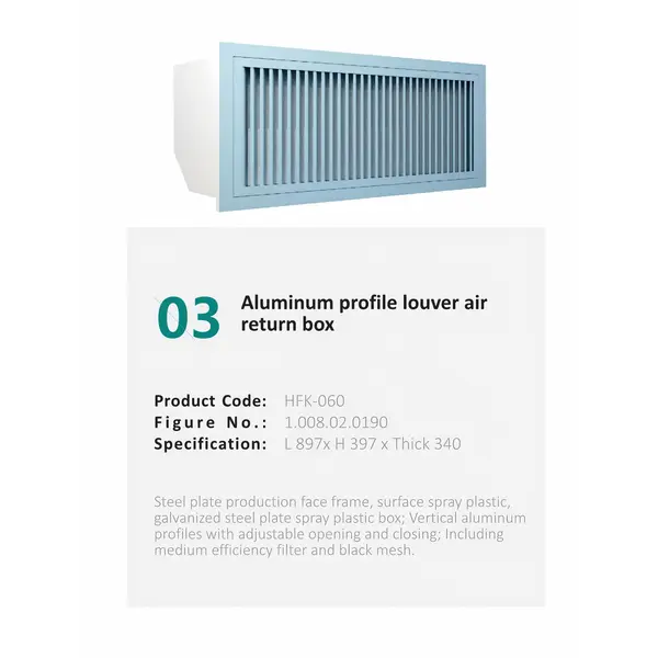 Aluminum profile louver airreturn box