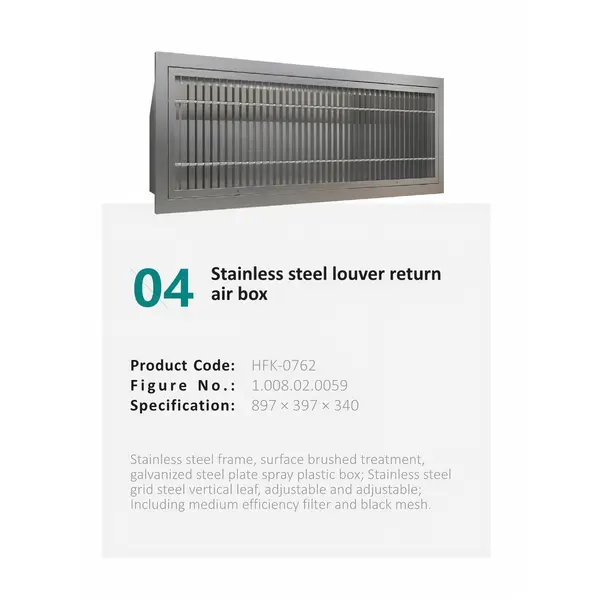 Stainless steel louver returnair box