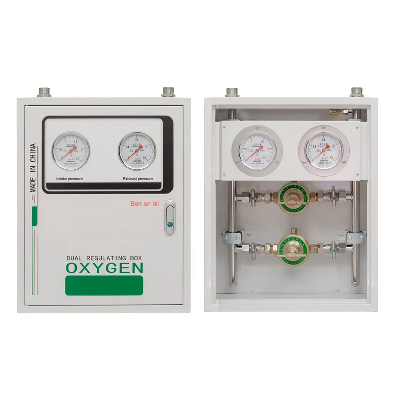 Oxygen Secondary Pressure Reducing Box Dual Circuit Degreasing Seamless Stainless Steel 304 Pipeline