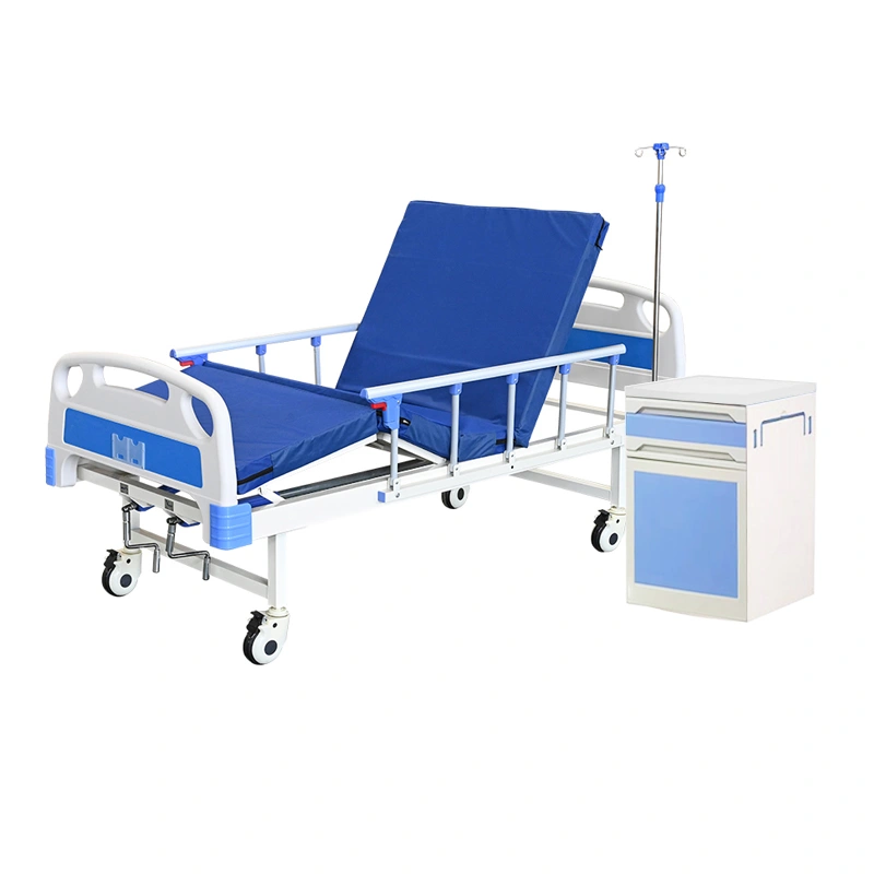 Functional bed FY-M02C with mattress and bedside cabinet