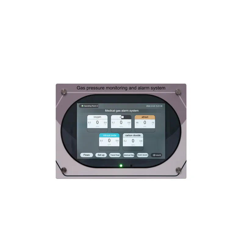 Medical Gas Pressure Monitoring Alarm Box 7-inch LCD Touch Screen Audible and Visual Alarm