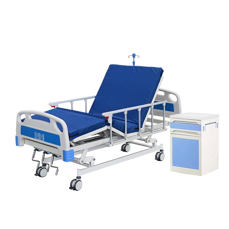 Functional bed FY-M03F with mattress and bedside cabinet