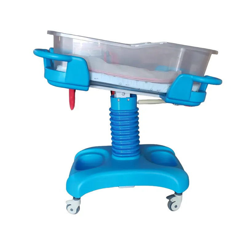 Luxury Gas Spring Lift Baby Bed Frame, Transparent Baby Basin Mattress, Easy to Move Casters, Noiseless, Can Tilt