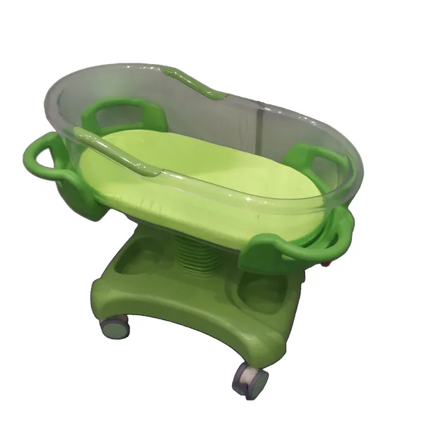 Luxury Gas Spring Lift Baby Bed Frame, Transparent Baby Basin Mattress, Easy to Move Casters, Noiseless, Can Tilt