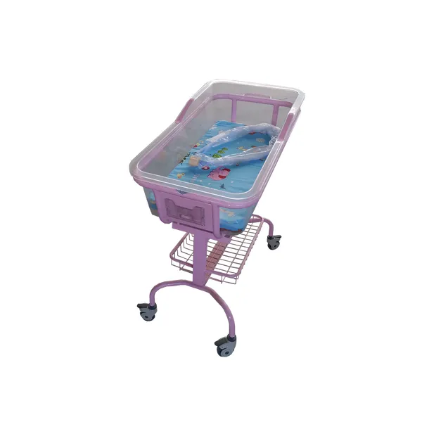 Luxury Gas Spring Lift Baby Bed Frame, Transparent Baby Basin Mattress, Easy to Move Casters, Noiseless, Can Tilt