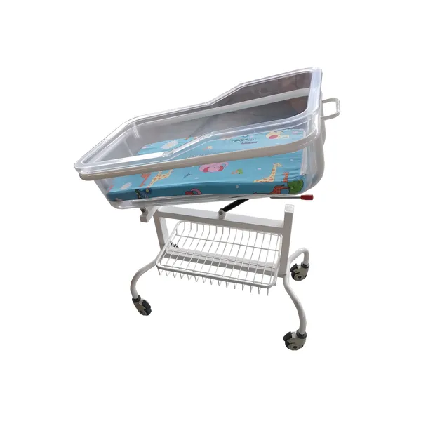 Luxury Gas Spring Lift Baby Bed Frame, Transparent Baby Basin Mattress, Easy to Move Casters, Noiseless, Can Tilt