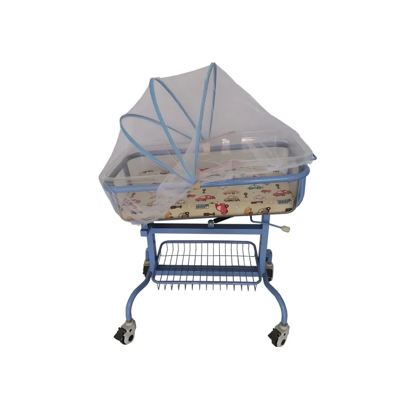 Luxury Gas Spring Lift Baby Bed Frame, Transparent Baby Basin Mattress, Easy to Move Casters, Noiseless, Can Tilt