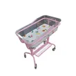 Luxury Gas Spring Lift Baby Bed Frame, Transparent Baby Basin Mattress, Easy to Move Casters, Noiseless, Can Tilt