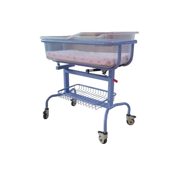 Luxury Gas Spring Lift Baby Bed Frame, Transparent Baby Basin Mattress, Easy to Move Casters, Noiseless, Can Tilt