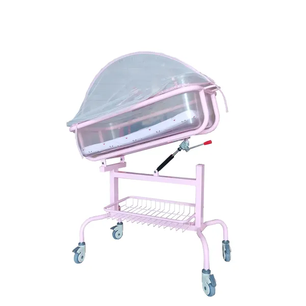 Luxury Gas Spring Lift Baby Bed Frame, Transparent Baby Basin Mattress, Easy to Move Casters, Noiseless, Can Tilt
