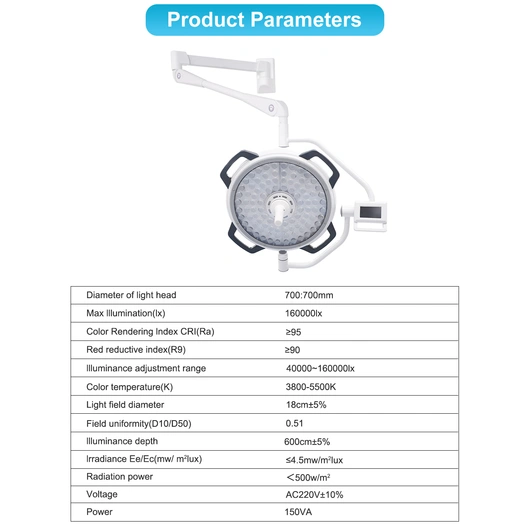 Woosn900C Ceiling-Mounted Adjustable Intensity LED Surgical Light for Operating Room