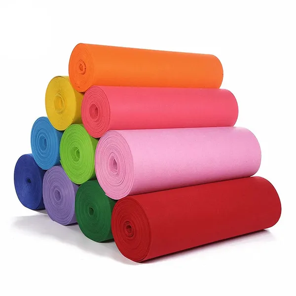 Wefab Fleece Fabric Non-Woven Multicolors 180 GSM Felt Cloth for Bag