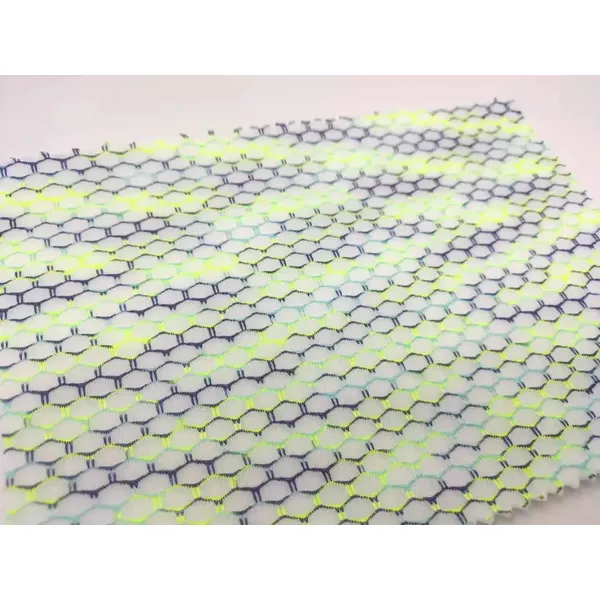 Knitted elastic Honeycomb sports mesh stretching material two-color pointelle fabric