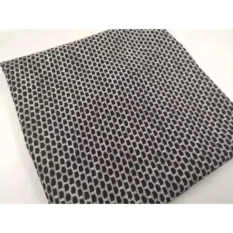 Knitted elastic Honeycomb sports mesh stretching material two-color pointelle fabric