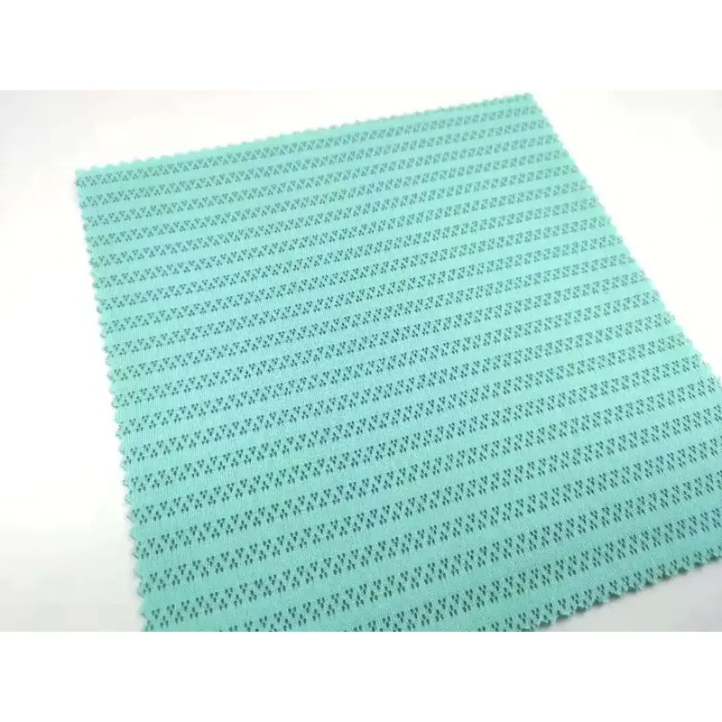 Knitted elastic Honeycomb sports mesh stretching material two-color pointelle fabric