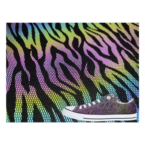 Luminous absorbent fabric 100% polyester fabric Rough feel hard blue fluorescent mesh luminous fabric