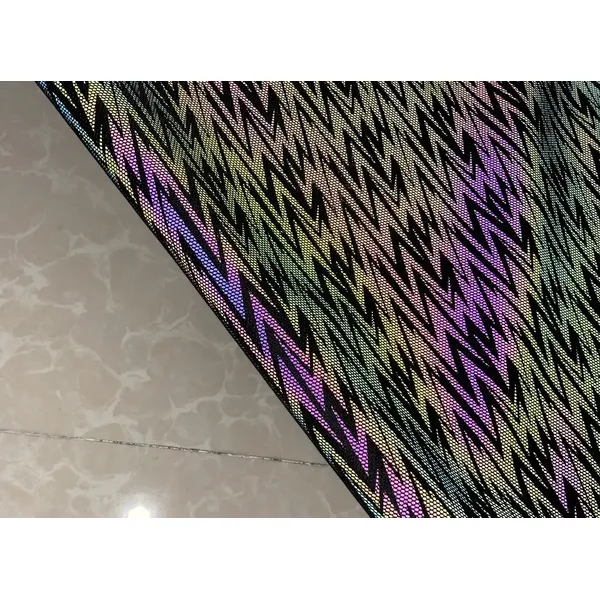 Luminous absorbent fabric 100% polyester fabric Rough feel hard blue fluorescent mesh luminous fabric