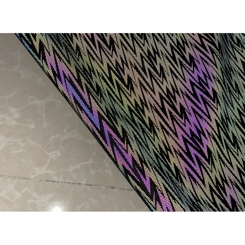 Luminous absorbent fabric 100% polyester fabric Rough feel hard blue fluorescent mesh luminous fabric