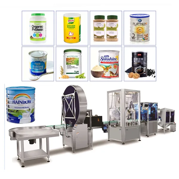 powder tin can filling sealing capping machine,candy bottle packer