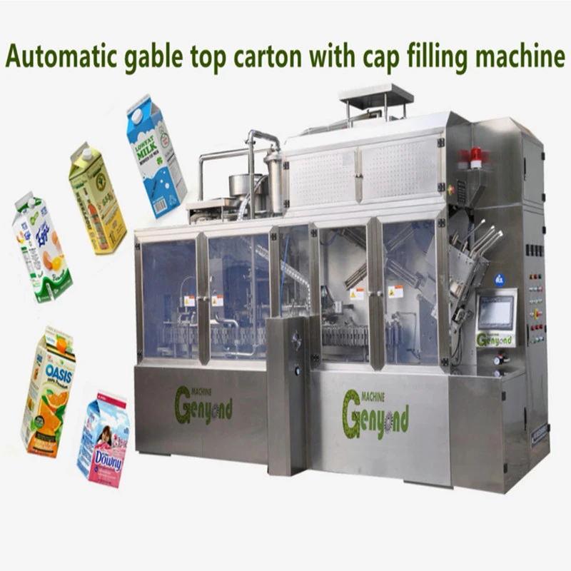 máquina de embalagem de enchimento de líquido de caixa de gable top