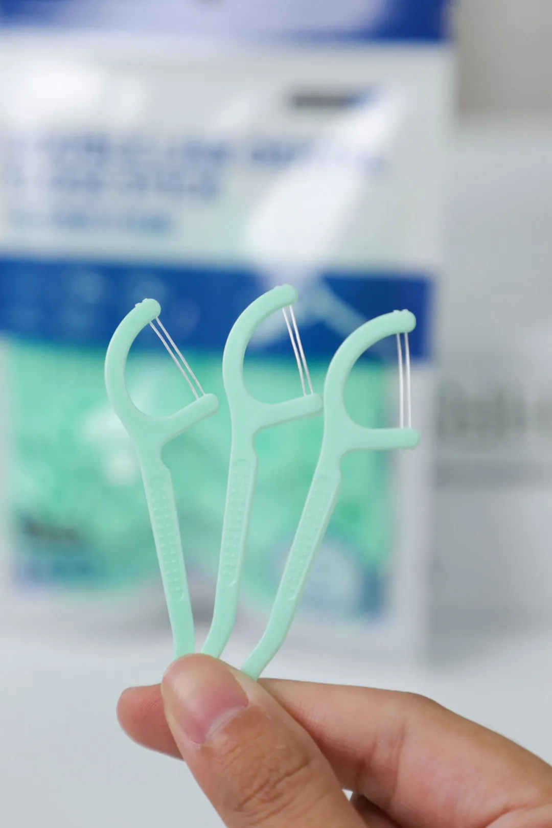 Double Line Dental Floss Stick   