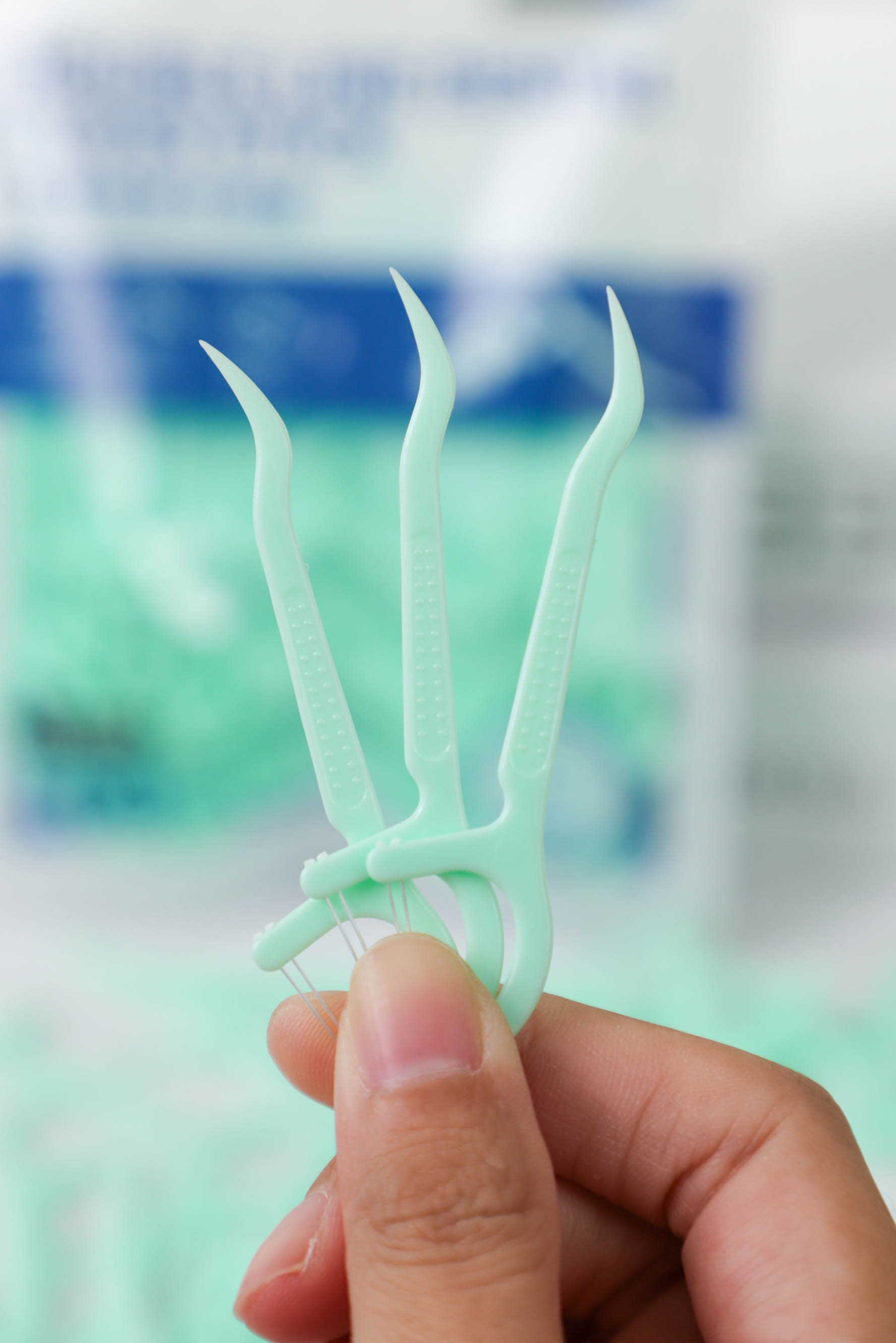 Double Line Dental Floss Stick   