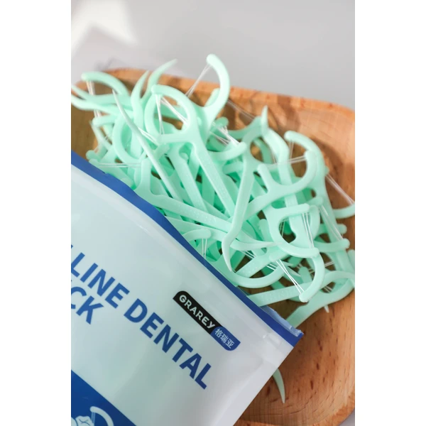 Double Line Dental Floss Stick   