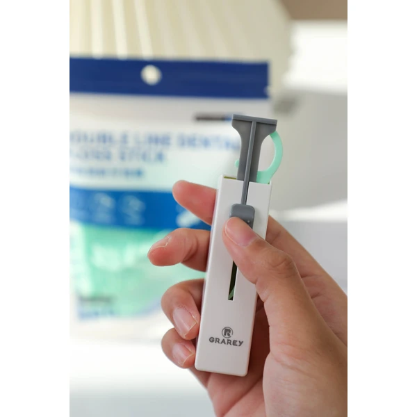 Double Line Dental Floss Stick   